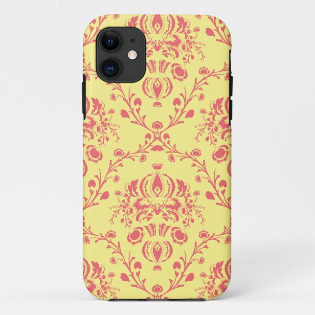 Butter and Cranberry Damask Case-Mate iPhone Case (Back)