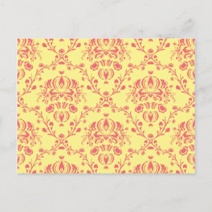 Butter and Cranberry Damask Postcard