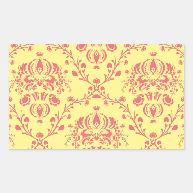 Butter and Cranberry Damask Sticker (Front)