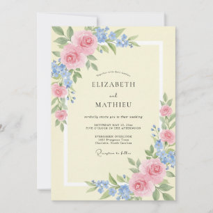 Butter Blush Petal Wedding Invitation