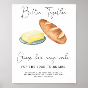 Butter Bridal Shower Guess How Many Corks Poster