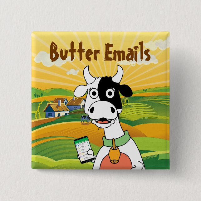 Butter Emails Political Humour 2 Inch Square Button (Front)
