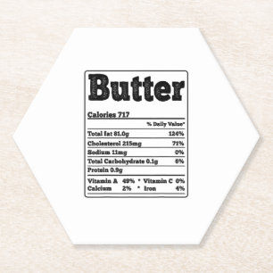 Butter Facts Ingredients Funny Foodies Thanksgivin Paper Coaster