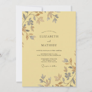 Butter Grey Vine Wedding Invitation