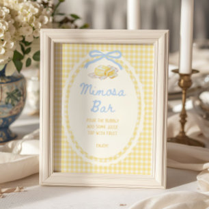 Butter Half Yellow Gingham Mimosa Bar Poster