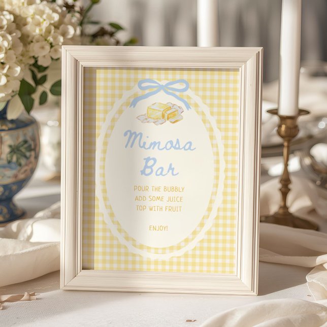 Butter Half Yellow Gingham Mimosa Bar Poster (Creator Uploaded)