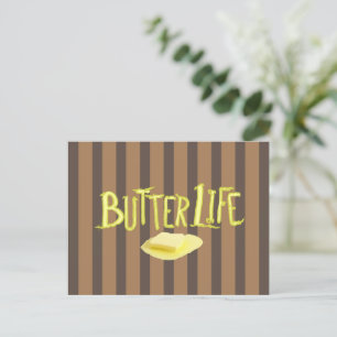 Butter Life Brown Stripes BG Horizontal Postcard