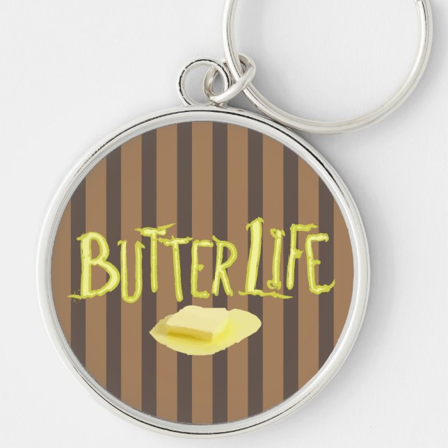 Butter Life Brown Stripes BG Keychain (Front)