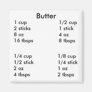 Butter measurements magnet