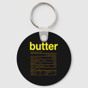 Butter Nutrition Facts Funny Thanksgiving Christma Keychain