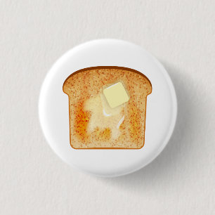 Butter on toast 1 inch round button