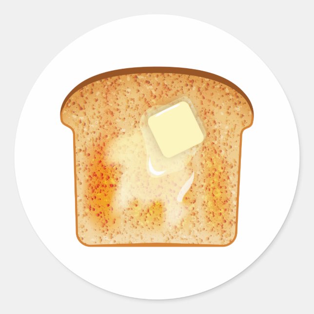 Butter on toast classic round sticker (Front)