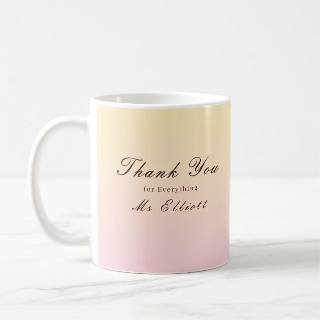 Butter Pink - Personalised Thank You Teacher Mug (Left)
