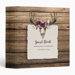 Butter Rum Deer Skull Barn Wood Deckle Edge Binder