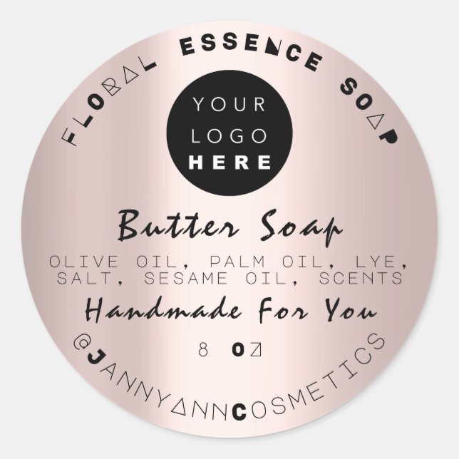 Butter Soap Cosmetics Unique Handmade Rose Social Classic Round Sticker (Front)
