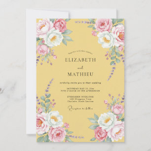 Butter Soft Pink Ranunculus Eucalyptus Wedding Invitation