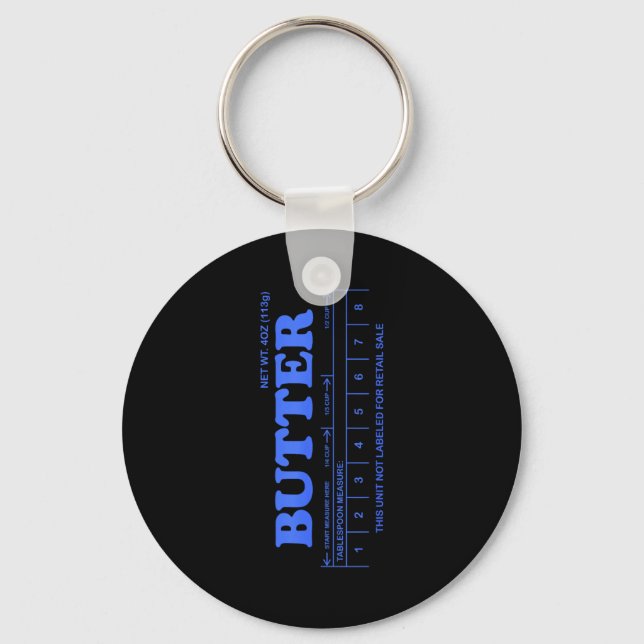 Butter Stick - Blue Funny  Keychain (Front)