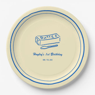 Butter Themed Yellow Butter Birthday Party  Paper Plate