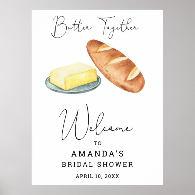 Butter Together Bridal Shower Welcome Sign (Front)