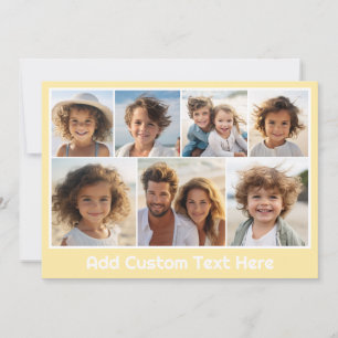 Butter Yellow - 7 Photo Collage Chunky Text Holiday Card