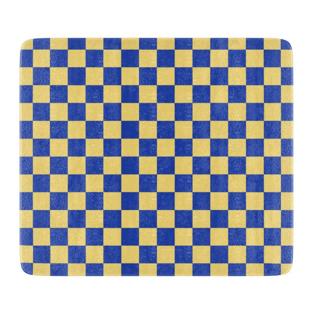 Butter yellow and blue checkered board pattern (Front)
