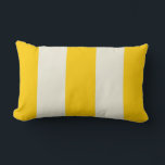 Butter Yellow and Ecru Stripe Pillow<br><div class="desc">Wide stripes in butter yellow and ecru ivory are a modern and preppy accent for your home decor. Pair with bolder patterns for an elegant mix and on-trend style.</div>