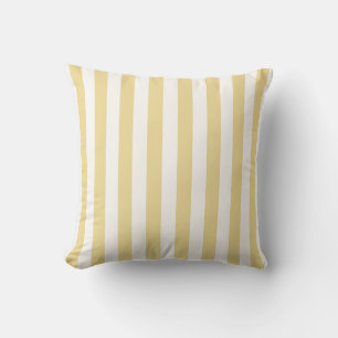 Butter Yellow and White Soft Stripe Throw Pillow