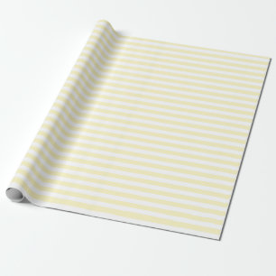 Butter Yellow and White Stripes Wrapping Paper