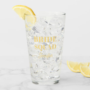 Butter Yellow Bride Squad Bachelorette Party Glass