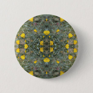 Butter Yellow California Poppy Pattern Button