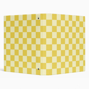 Butter Yellow Checkerboard Binder