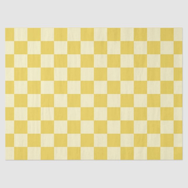 Butter Yellow Chequerboard Tissue Paper (Front)