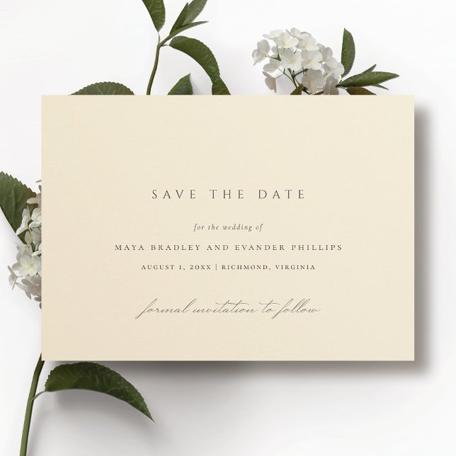 Butter Yellow | Elegant Minimalist Wedding Save The Date (Creator Uploaded)