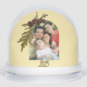 Butter Yellow Fern Photo  Snowglobe