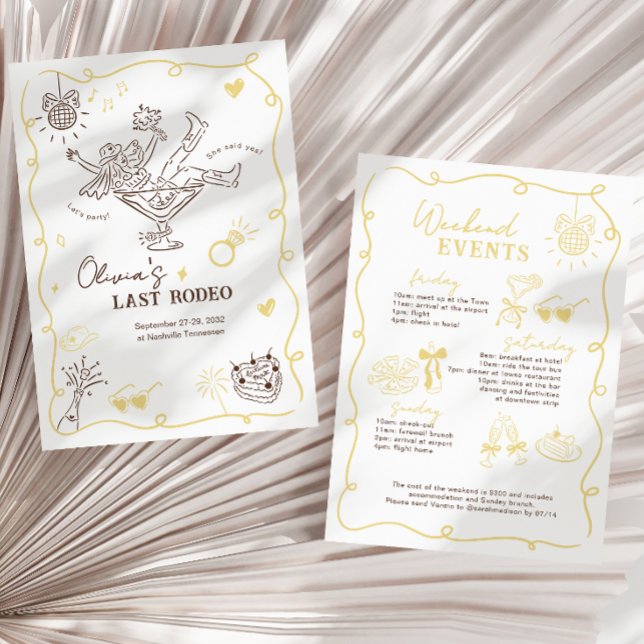 Butter Yellow Last Rodeo Weekend Bachelorette Invitation (Creator Uploaded)
