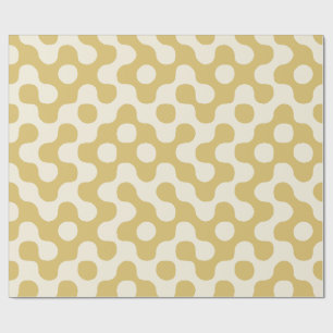 Butter Yellow Mid Century Organic Geometric Wrapping Paper