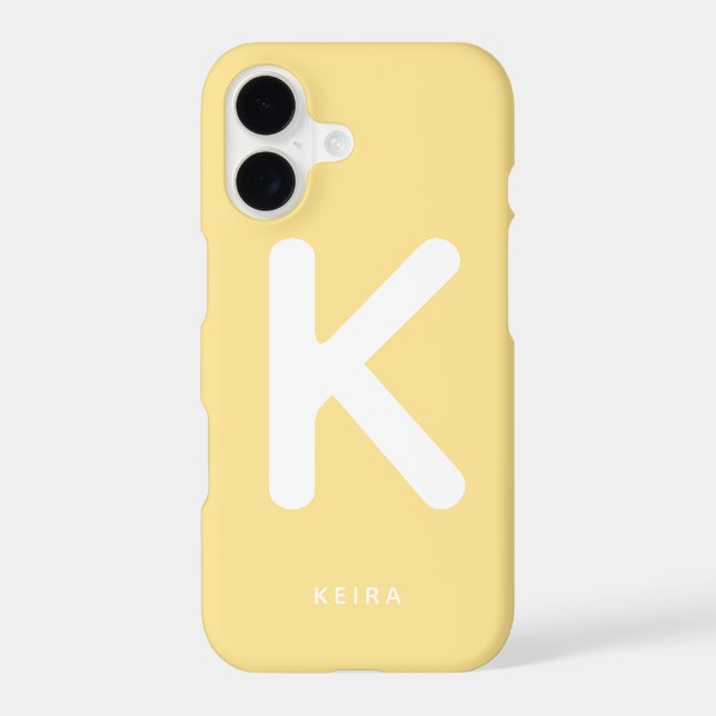 Butter Yellow Monogram Phone Case (Back)