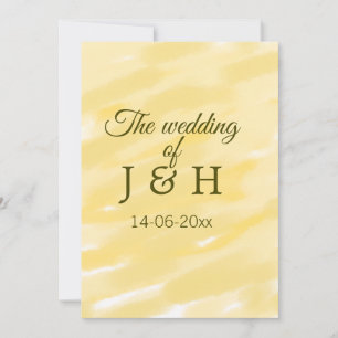 Butter yellow pastel the wedding of couple name le invitation