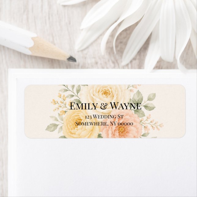 Butter Yellow Peach & Ivory Floral Wedding  (Insitu)