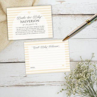 Butter Yellow Plaid Baby Shower Book Request Enclosure Card
