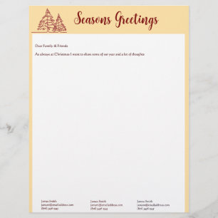 Butter Yellow Red Christmas Tree Letter 10 Photos Letterhead