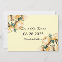 Butter-Yellow Rose Bouquet Save the Date