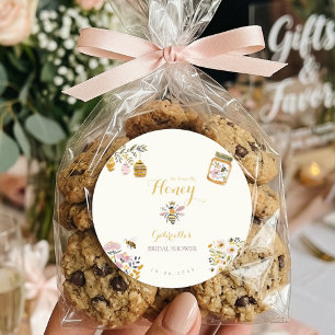 Butter Yellow She Found Her Honey Bee Bridal Party Classic Round Sticker