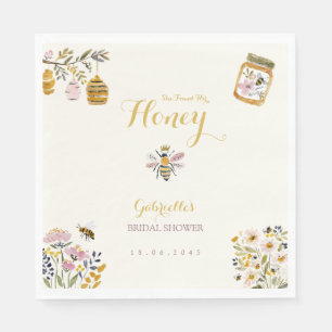 Butter Yellow She Found Her Honey Bee Bridal Party Napkin