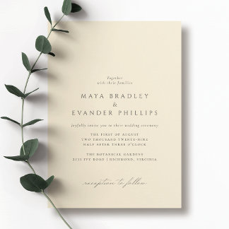Butter Yellow | Simple Elegant Wedding Invitation