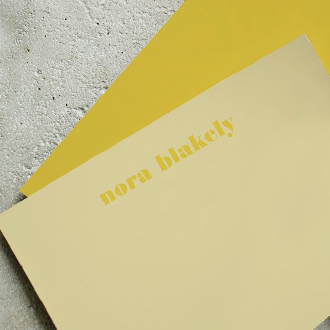 Butter Yellow Simple Personalized Card (Butter Yellow Simple Personalized Note Card)