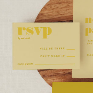 Butter Yellow Simple Wedding RSVP Enclosure Card