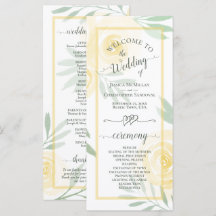 Butter Yellow Watercolor Roses Elegant Wedding