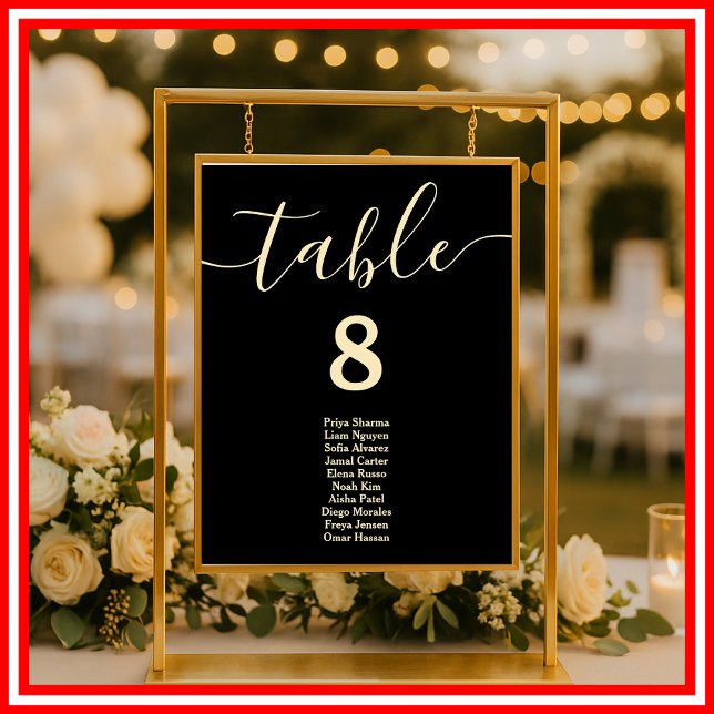 Butter Yellow Wedding Table Seating Chart (Creator Uploaded)