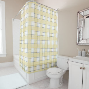 Butter Yellow White Plaid Stripes Bridal Shower